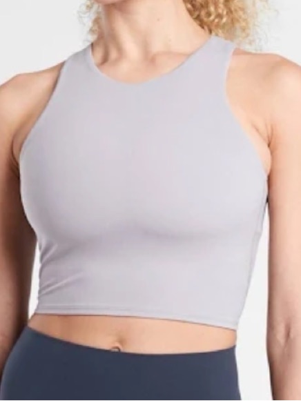 Athleta Conscious Crop Sports Bra A-C Top Steel Gray